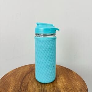 Masontops Mason Jar Water Bottle With Blue Silicone Sleeve